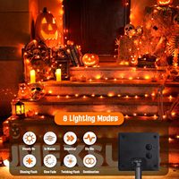 Warmweiße Solar-Halloween-Weihnachts-LED-Lichter 8 Modi Dimmbar IP65 Wasserdicht Ra80 Baum Terrasse Garten Thanksgiving-Dekorationen