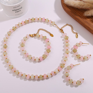 Colorful Natural Stone Bead <b>Bracelet</b> Set For Women Light Luxury Style Gift Jewelry - Product Image 2