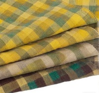 Tissu Jersey Plaid Teint en Fil Léger 100% Lin Biologique Tissé Écologique 123gsm 150CM Printemps-Été Doux pour Rideaux Garçons