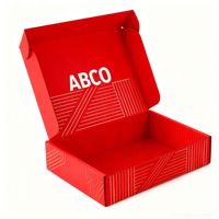 Boîte d'expédition en carton ondulé noir avec impression de logo personnalisée en gros, emballage rouge, boîte de courrier ondulée