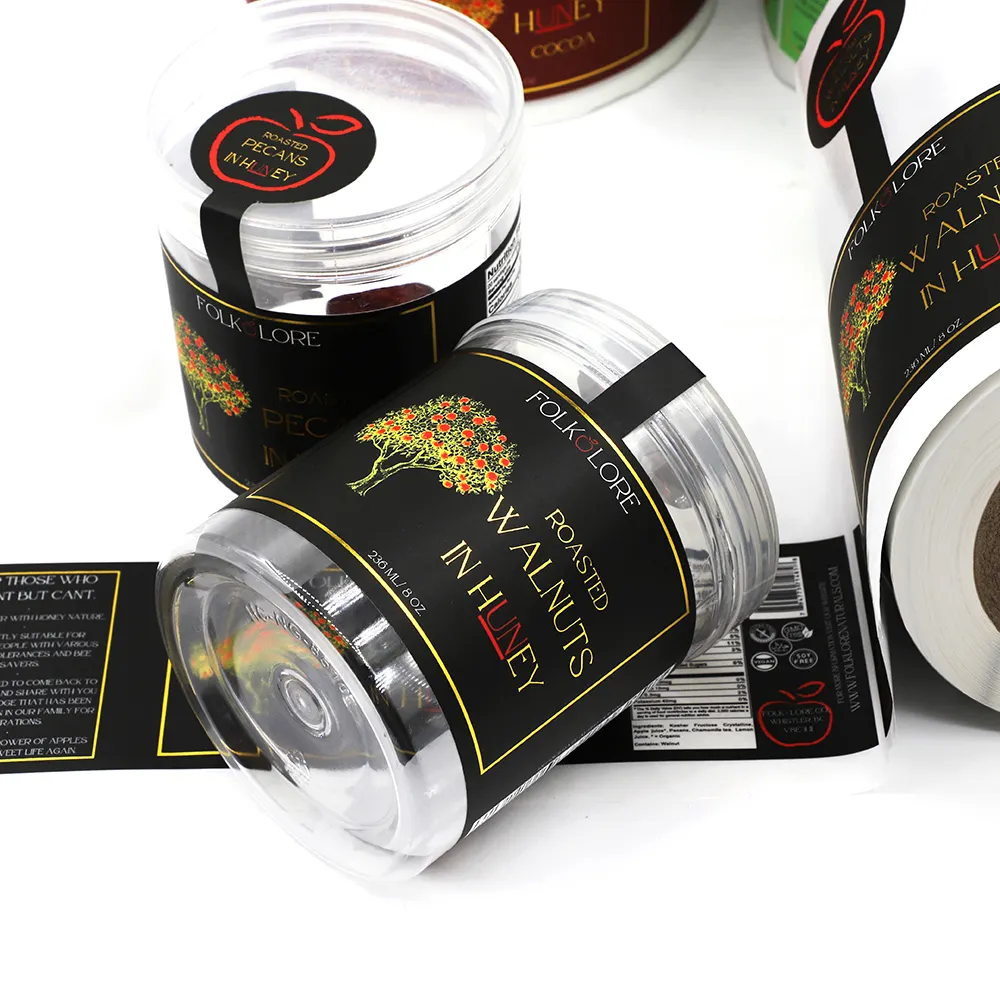 Aangepaste Waterdichte Honing Zelfklevende Fraudebestendige Afdichting Label Jam Fles Honingpot Verpakking Sticker Etiquette Potlogo Afdrukken