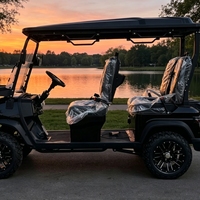 Voiturette de golf électrique tout-terrain 72V au lithium, 4 places, surélevée et personnalisée, homologuée pour la route, pour terrains de golf et complexes hôteliers