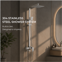 Système de douche à effet pluie en acier inoxydable 304, montage mural, ensemble de douche pour salle de bain avec douchette à main, finition brossée
