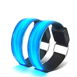 Hoge Zichtbaarheid Reflecterende Hardloopuitrusting Verstelbare Sport Armband Polsband Led Klap Reflecterende Banden Voor Arm/Pols/Enkel/Been