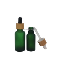 Flacon compte-gouttes en verre dépoli avec col en bambou pour huiles essentielles et cosmétiques, vide, 5ml, 10ml, 15ml, 20ml, 30ml, 50ml, 100ml, 1oz