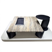 Ensemble de tables basses gigognes durables, directement de l'usine, carrées noires en MDF, tables d'appoint rectangulaires minimalistes pour salon