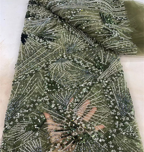 <span class=keywords><strong>Shining</strong></span> pháp ren đầy đủ đính cườm dòng Mẫu sáng ren Sequins hạt vải cho Đảng - Product Image 6