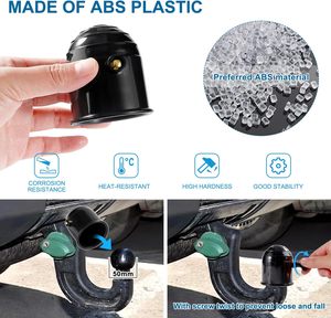 Cubierta Impermeable Negra para <span class=keywords><strong>Bola</strong></span> de <span class=keywords><strong>Remolque</strong></span> YH2218 de ABS, Nueva, con Llave Incluida - Product Image 3