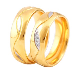 Diamond <b>Rings</b> Stainless Steel Couple <b>Rings</b> Round Brilliant Cut Geometric Shape Gift Unisex Jewelry CG1076 - Product Image 5