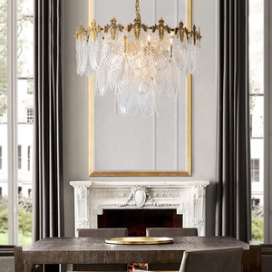 Moderne bladglas hanglamp plafondlamp voor woonkamer hotel villa luxe <span class=keywords><strong>design</strong></span> bladeren LED kroonluchter glazen lamp - Product Image 5