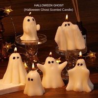 Vela Aromática de Cardamomo para Halloween, Combustión Estable, Cera de Soja Mezclada, Forma Irregular, Vela para Reuniones Festivas, Recuerdo