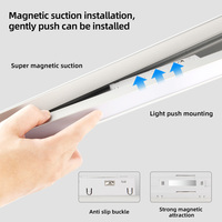 Lumière de grille pliable blanche TmallGenie, nouvelle conception, lumière de rail magnétique à intensité variable, montage en surface, rail magnétique 48v