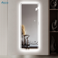Usine en gros personnalisé mural long miroir intelligent miroir rectangle désembueur habillage led miroir intelligent