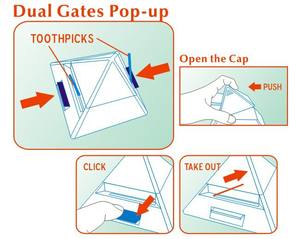 Distributeur de cure-dents en plastique classique de qualité Welter's Pyramid, base en bois, capacité de 150 à 200 pièces, certifié CE/EU, impression de logo - Product Image 3