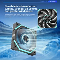 Ventilateur de boîtier d'ordinateur silencieux 12 cm à roulement fluide, sans fil, à connexion par chaîne, compatible ARGB Aura Sync PWM, pour blocs de construction, motif Glaçon