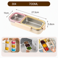 Großhandel 3-Fach Metall Bento Box Tragbare Edelstahl 304 Lunchbox Auslaufsicher Isolierte Lebensmittelbehälter