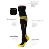 Chaussettes de course de marathon en nylon tricoté anti-friction, anti-transpiration, à compression au-dessus du genou, ODM