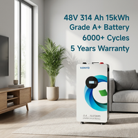 Batería Lifepo4 de 48 V y 15 kWh, 6000-8000 Ciclos, Powerwall de 51,2 V y 314 Ah, Batería de Iones de Litio para Sistema de Almacenamiento de Energía Doméstica