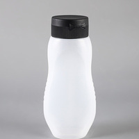 Bouteilles à presser en plastique recyclable de qualité alimentaire pour sauce au miel, 330 ml, 500 g, bouteilles à presser pour condiments avec bouchon rouge pour le ketchup