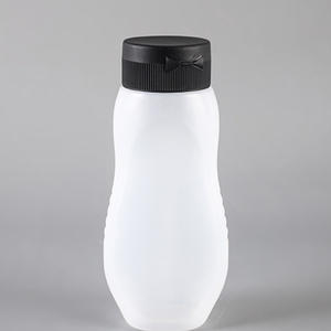 Bouteilles à presser en plastique recyclable de qualité alimentaire pour sauce au miel, 330 ml, 500 g, bouteilles à presser pour condiments avec bouchon rouge pour le ketchup - Product Image 3