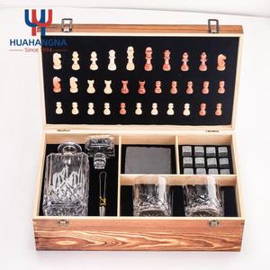 Premium Lead Free Crystal Glass Whiskey Decanter Set with Chess Board and Stones in Wooden <b>Box</b> for Corporate <b>Gift</b> - Product Image 2