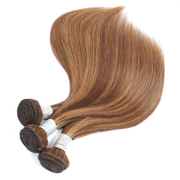 Mèches de cheveux humains vierges à cuticules alignées avec dentelle frontale, mèches de cheveux indiens de couleur mixte 4/27 avec fermeture frontale, vente en gros