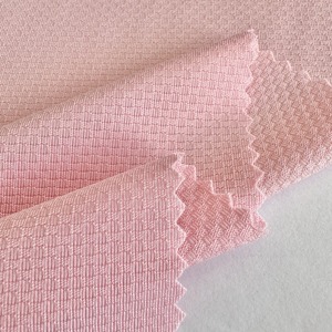 Nuevo diseño 90% poliéster 10% Spandex patrón de onda Check tejido de Yoga texturizado 150gsm Jersey de alta elasticidad para ropa de Fitness - Product Image 3