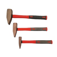 Martillo de Maquinista de Aluminio y Bronce de 0.1 kg de la Marca Oak, Herramientas Antichispas con Mango de Fibra de Vidrio, Apto para Diversos Campos