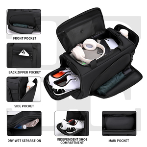 Borsone da Viaggio Impermeabile e alla Moda da <span class=keywords><strong>Uomo</strong></span> Borsa Multifunzione Portatile a <span class=keywords><strong>Tracolla</strong></span> per Allenamento e Sport - Product Image 2