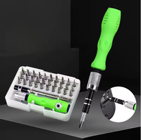 Set Obeng Presisi Multifungsi LXD 32in1 Krom untuk Jam Tangan, Ponsel, Peralatan Tangan OEM, Kotak Keras
