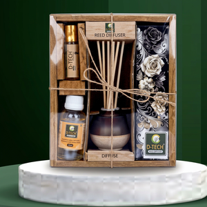 Handcrafted Wooden <b>Reed</b> <b>Diffuser</b> Set Rectangular Paraben Free Alcohol Free Long Lasting Aroma - Product Image 1