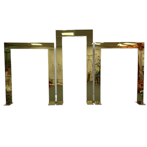 Luxe métal brillant acier inoxydable mariage arc activités Banquet décoration toile de fond or fer cadre accessoires fond support - Product Image 1
