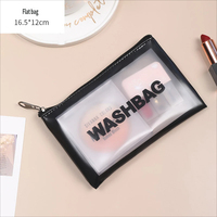 Sac de maquillage personnalisé en PVC souple avec fermeture éclair, design floral et lettres, grande capacité, portable, imprimé, pliable, pour un usage quotidien