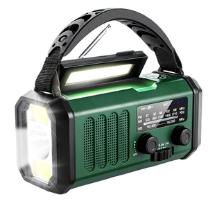 XSY Portable Solar Power Hand Crank Radio 10000 Mah AM/FM <strong>WB</strong> Three Way Dynamo Crank Weather Radio with Flashlight and Screen - Product Image 1