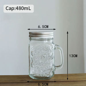 Oferta Especial: Vaso <span class=keywords><strong>de</strong></span> Vidrio Cuadrado <span class=keywords><strong>de</strong></span> Boca Ancha <span class=keywords><strong>de</strong></span> 400 ml (14 oz) con Tapa y Pajita para Repuesto <span class=keywords><strong>de</strong></span> Licuadora Eléctrica Portátil - Product Image 3