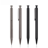 Bolígrafo Retráctil Multifuncional de Diseño Simple, Escritura Suave, Metal Gris Plateado, Hexagonal, Deportivo, de Lujo, con Tinta Oleosa