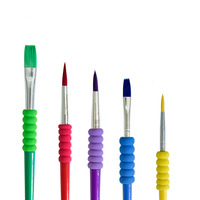 Ensemble de pinceaux d'art pour enfants, 6 pièces, manche en bois, pinceaux en nylon acrylique pour artistes