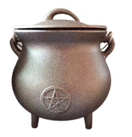 Grand pot en métal en forme de ventre Brûleur de chaudron magique du magicien WICCA Accessoires de cérémonie de sorcière Pot Décoration intérieure