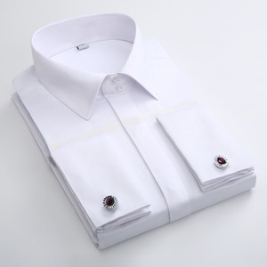 Oem thời trang mới 100% cotton twill vải rắn mỏng phù hợp với tùy chỉnh thực hiện Hidden nút nam ăn mặc áo sơ mi pháp Cuff Áo sơ mi - Product Image 1