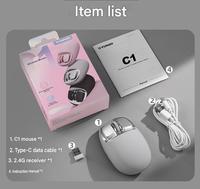 Souris C1 Puff, souris sans fil/BT/filaire tri-mode élégante pour usage professionnel (compatible avec les ordinateurs portables Apple et rechargeable)