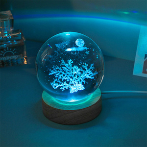 Đèn Ngủ LED Hình CẦU PHA LÊ 3D <span class=keywords><strong>USB</strong></span> Hình Cá Heo Sứa Đèn Đêm Trang Trí Phòng Ngủ Quà Tặng Sáng Tạo Cho Cặp Đôi Trẻ Em - Product Image 2