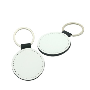 Sublimación llavero en blanco Transferencia de Calor DIY doble tamaño impreso círculo llavero PU cuero doble cara llavero personalizado DIY papá - Product Image 1