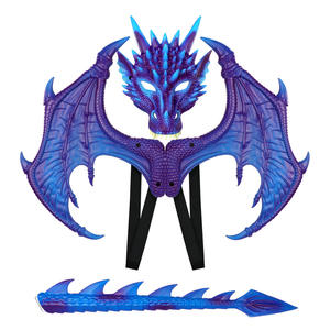 HLC RTS Halloween Carnaval Décoration de fête Défilé Ensemble de costumes de cosplay avec <span class=keywords><strong>ailes</strong></span> et queue de <span class=keywords><strong>dragon</strong></span> pour jeu de rôle et déguisement - Product Image 2