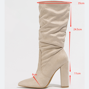Soldes Exceptionnelles 2024 : Nouvelles Bottes Confortables et Tendance à Talon Épais et Bout Pointu pour Femme, Hauteur Moyenne - Product Image 6
