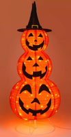 Extérieur LED Cadre En Acier 3D Pliable Pliable Citrouille 60*60*150cm 100L Halloween Fête De Vacances Décor Motif Figure Lumières