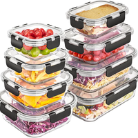 Boîtes de conservation alimentaire en verre OWNSWING, compatibles micro-ondes, avec couvercles à fermeture hermétique, boîte à bento compartimentée, récipients réutilisables pour la préparation des repas