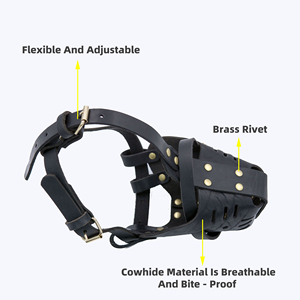 Ba điểm điều chỉnh đầy đủ bao phủ chống Cắn Chó Mõm đầu hạt da da Chó Mõm cho vật nuôi ngoài trời sử dụng - Product Image 6