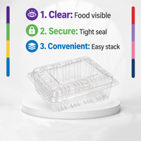 Barquette rectangulaire jetable en PET pour sushis, nouilles, tomates cerises – Contenant créatif pour la vente en gros