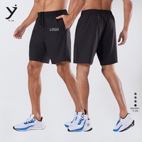 Pantalones de entrenamiento de baloncesto elásticos de cuatro vías de 5 pulgadas de secado rápido encriptados 75D para hombre para Fitness Active Bottoms
