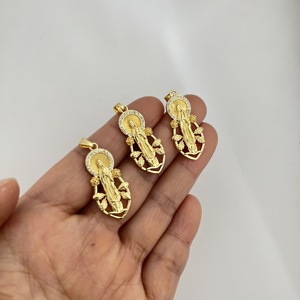 पुष्प ओपनवर्क हमारी महिला गुडालुप पेलेंट हालो सीज़ कैथोलिक आकर्षण धर्म गहने - Product Image 3